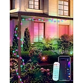 abordables Lumières intelligentes-Guirlande lumineuse LED RVB à intensité variable pour réception de mariage élégante avec contrôle par application, étanche pour une utilisation en extérieur, parfaite pour la décoration de festival,