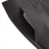 お買い得  休日-男性用 リネンパンツ ズボン スーツ サマーパンツ ビーチパンツ フロントポケット まっすぐな足 平織り 履き心地よい 高通気性 全長 フォーマル ビジネス 祝日 ファッション ベーシック ブラック ホワイト 伸縮性なし