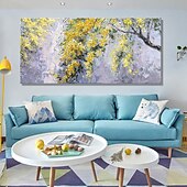 cheap Floral/Botanical Paintings-Mintura Handmade Tree Flowers Landscape Oil Paintings On Canvas Wall Art Decoration Modern Abstract Picture For Home Decor Rolled Frameless Unstretched Painting