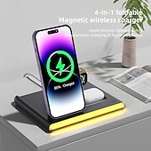 お買い得  ワイヤレス充電器-ワイヤレス充電器 充電ステーション 8 ポート マルチ USB 充電ステーション RoHS CE 認証 FCC 高速ワイヤレス充電 MagSafe マグネット式 携帯電話 タブレット iPhone iPad 携帯電話 タブレット用 1 個