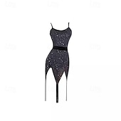 abordables Tenues de danse latine-Danse de la salsa latine Robe Couleur Pure Fantaisie Femme Utilisation Entraînement Sans Manches Polyester Maille