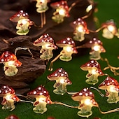 cheap Solar String Lights-4M 40LED Solar Cherry Blossom Mushroom Hazelnut Copper Wire String Lights Outdoor Waterproof Christmas Thanksgiving Garden Party Balcony Home Decoration