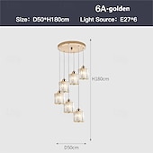 olcso Csillárok-csillár led kristály 6/9 fényű süllyesztett lámpák csigalépcső hosszú csillár villa lépcső könnyű duplex csillár 110-240v