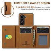 baratos Capa Samsung-telefone Capinha Para Samsung Galaxy Dobra Z 7 Dobra Z 6 Z Fold 5 Z Fold 4 Z Fold 3 Capa traseira Com Suporte Destacável Magnética Retro TPU PC Couro PU