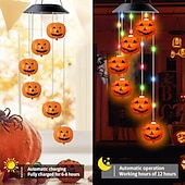 economico Illuminazione di Props di Halloween-1 pc 3 W Luci e lanterne di percorso Ad energia solare Creativo Multicolore 3.7 V 6 Perline LED