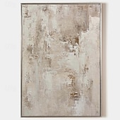 billiga Stilleben-abstrakt oljemålning handmålad beige brun och grön målning handgjord brun wabi sabi konstverk oljemålning handmålad texturerad oljemålning beige oljemålning abstrakt canvaskonst modern inredning