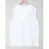 billige Treningsskjorter uten armer-Herre Singleter Vest topp Underskjorte Ermeløs skjorte Ermeløs Med hette Sommer عادي Mote Designer Muskel utendørs Ut på byen Treningssenter Svart Hvit Kakifarget Topp T-skjorte for menn