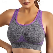 baratos Sutiã Esportivo-Mulheres Sustentação Leve Sutiã Esportivo Sutiã de corrida Costas Nadador Sem Aros Good Top Acolchoado Ginástica Esportes Relaxantes Corrida Respirável Leve Macio Azul Cinza Escuro Roxo Cor Sólida