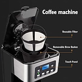 abordables Électroménager-machine à café goutte à goutte programmable cafetière grande capacité 1,8 l machine à café intelligente avec maintien au chaud et réservation