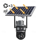 economico Videocamere di sorveglianza per esterni-telecamera solare a doppio schermo per esterni con pistola a sfera, telecamera domestica HD con monitoraggio wireless a 360 gradi