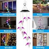 cheap Landscape Lights-Bat Solar Wind Chimes for Outdoor, Waterproof Color-Changing LED Memorial Bat Wind Chimes Women Gifts for Mom, Automatic Light Sensor Windchimes Birthday Gifts for Party Yard Garden