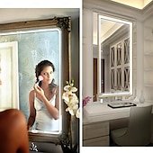 abordables Lampes néon led-Lumière de miroir de maquillage à LED de style Hollywood Lumière de maquillage 6,5-16 pieds/6000k/3000k Adaptateur 12v à intensité variable/Bande lumineuse pour miroirs de vanité et de salle de bain