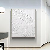preiswerte Stillleben-Gemälde-3D-Ölgemälde in Weiß, handgemalt, dickes strukturiertes Ölgemälde, handgemaltes beige-weißes Gemälde auf Leinwand, abstraktes 3D-Ölgemälde in Weiß mit Struktur, Wandkunst, Gemälde für Wohnzimmer,