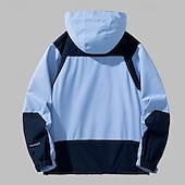 preiswerte Fleece &amp; 3 in 1 Jacken-Herren Soft Shell Jacke Wanderjacke Draussen Patchwork Windundurchlässig Wasserdicht Windbreaker-Jacke Reisen Schwarz Königsblau Himmelblau Beige Grau
