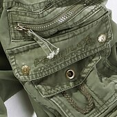 tanie Bojówki-Męskie Spodnie cargo Spodnie taktyczne Spodnie Guziki Multi Pocket Równina Zdatny do noszenia Na zewnątrz Codzienny Kemping i wycieczki Moda Klasyczny Zielony trawiasty Czarny