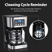 abordables Électroménager-machine à café goutte à goutte programmable cafetière grande capacité 1,8 l machine à café intelligente avec maintien au chaud et réservation