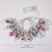 economico Luci di Natale-luci a forma di omino di pan di zenzero luci a forma di fata di Natale, luci a forma di lampadina per albero di Natale 1,5 m 10 led alimentati a batteria luci decorative per feste di Natale