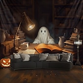 billiga Halloween dekoration-halloween dekorationer hängande gobeläng spöke gå hund väggkonst stor gobeläng väggmålning dekor fotografi bakgrund filt gardin hem sovrum vardagsrum dekoration