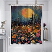 cheap Halloween Bath-Halloween Flower Witch Shower Curtain Modern Machine Washable Waterproof Polyester Fabric Used for Bathroom Decoration Bathtub with 12 Hooks