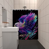 levne Sprchové závěsy-Sprchový závěs s háčky 180 cm*180 cm (70&quot;*70&quot;) polyesterový pratelný voděodolný vzor do koupelny dekorace pro vanu zvíře orel