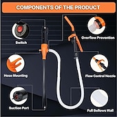 billiga Reparationsverktyg-bärbar batteridriven pump batteridriven pump för flytande vatten/bränsleöverföring med justerbar flödeskontroll  &amp; filterdesign 2,2 gallon per min för bensinhävertpump