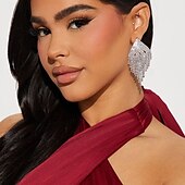 levne Náušnice-Dámské Peckové náušnice Třásně Drahocenný Elegantní Módní Umělé diamanty Náušnice Šperky Stříbrná Pro Svatební Párty Práce Denní 1 pár