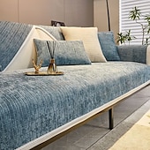 economico Coperte per divano-set di cuscini per divano in ciniglia moderno design semplice ed elegante in grigio quattro stagioni universale lussuoso copridivano antiscivolo perfetto per un look elegante e sofisticato