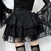abordables Bas-Gothique Steampunk Jupe Bal Masqué Fille gothique Femmes Mascarade Soirée Adulte Jupe
