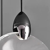 abordables Éclairages pour îlot-Suspension LED blanc chaud 20 cm 2 lumières industrielles en verre transparent cristal moderne cuisine loft suspension lustre vintage pour îlot de cuisine 110-240 V