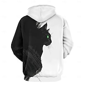 abordables Imprimé animalier-Homme Sweat à capuche Sweats à Capuche Sweat-shirt Sweat à capuche manche longue Sweat à capuche Capuche Mode 3D effet Vacances Vêtement de rue Noir Imprimé Hiver Printemps &amp; Automne Designer
