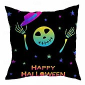 levne Halloweenská párty-halloween dekorace strašidelné dekorativní přehozené polštáře povlak 1ks měkký čtvercový povlak na polštář povlak na polštář do ložnice obývací pokoj pohovka gauč křeslo dýňové lebky