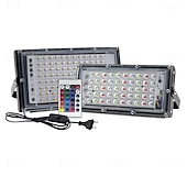 Χαμηλού Κόστους Φωτιστικά Δρόμου-rgb led flood light αδιάβροχο ip65 ac 220v προβολέας εξωτερικού χώρου φωτισμός κήπου led ανακλαστήρα χυτό φως προβολείς 1/2 τμχ