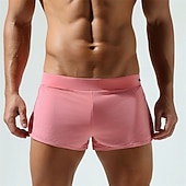 preiswerte Boxershorts für Herren-Herren 1 pc Unterwäsche Boxer Boxer-Shorts Nylon Atmungsaktiv Weich Komfortabel Glatt Mittlere Hüfthöhe Weiß Rosa