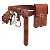 cheap Accessories and More-Medieval Renaissance Waist Belt Men&#039;s Women&#039;s Celtic Viking Fantasy Halloween Carnival Performance LARP Adults&#039; Belt Sscabbard Magic Bottle