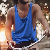 abordables Débardeurs-Homme Débardeur Sous-Vêtements T-shirt sans manches Sans manches Col ras du cou Été Couleur Unie Simple Occasionnel Confortable Vacances Rue Quotidien Noir Blanche Jaune T-shirt haut de gamme pour