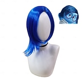 cheap Movie Character Wigs-Cosplay Costume Wig Inside Out 2 Straight Short Bob Wig Short Embarrassment Ennui Disgust Envy Sadness Synthetic Hair Kid&#039;s Multi-color St.Patrick&#039;s Day Wigs Halloween Wigs