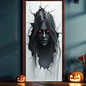 tanie Pokrycia drzwi Halloween-dekoracje na drzwi halloweenowe halloweenowe osłony na drzwi gobelin na drzwi duchy dekoracja zasłony drzwiowej tło baner na drzwi wejściowe dom wiejski impreza świąteczna artykuły dekoracyjne do