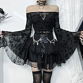 abordables Bas-Gothique Steampunk Jupe Bal Masqué Fille gothique Femmes Mascarade Soirée Adulte Jupe