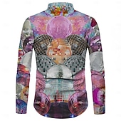 cheap Tops-Retro Vintage Retro Vintage 1970s 1980s Shirt Hippie Men's Disco Party Casual Daily Shirt