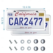 cheap Car Body Decoration &amp; Protection-Solid Silver Rust-Proof Car License Plate Frames Universal Stainless Steel Holder with Screws &amp; Caps US Standard 2PCS