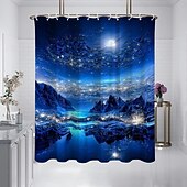 お買い得  シャワーカーテン-フック付きシャワーカーテン 180cm*180cm(70&quot;*70&quot;) ポリエステル洗濯可能防水パターンバスルームバスタブデコ海岸の海