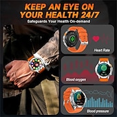 tanie Smartwatche-k65 smart watch 1,43 calowy ekran amoled bluetooth call latarka 530 mah outdoor men smart watch monitor zdrowia sportowego dla androida ios