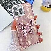 お買い得  iPhone用ケース-電話 ケース 用途 iPhone 16 Pro Max プラス iPhone 15 14 Pro Max Plus iPhone 13 Pro Max バックカバー スタンド付き カメラレンズプロテクター 耐衝撃 バタフライ 仕上げ PC