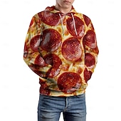 levne 3D vzor-Pánské Kapuce Kapucky Mikina Módní Denní Dlouhý rukáv Kapuce Dovolená Streetwear Rubínově červená Potisk Zima Jaro &amp; podzim Návrhář