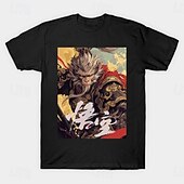 cheap Cartoon &amp; Movie Character Graphic-Black Myth: Wukong Monkey King T-shirt Anime Graphic For Couple&#039;s Men&#039;s Women&#039;s Adults&#039; Masquerade Hot Stamping Casual Daily