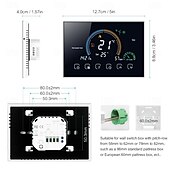 abordables Appareils électroménagers-Thermostat programmable pour contrôle du chauffage de l&#039;eau, maison intelligente, écran LCD à affichage négatif, thermostat d&#039;ambiance rond avec wifi