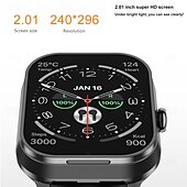 abordables Pulseras inteligentes-696 D8PRO Reloj inteligente 2.01 pulgada Pulsera inteligente Bluetooth Podómetro Recordatorio de Llamadas Seguimiento del Sueño Compatible con Android iOS Hombre Llamadas con Manos Libres