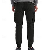 cheap Cargo Pants-Men&#039;s Cargo Pants Joggers Tactical Pants Trousers Elastic Waist Multi Pocket Elastic Cuff Plain Wearable Outdoor Daily Camping &amp; Hiking Fashion Classic Black Wine