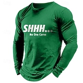 Camiseta gráfica de manga larga para hombres "SHHH... A nadie le importa" Humor sarcástico de estilo de vida abordables Camiseta gráfica para hombres-Camiseta gráfica de manga larga para hombres "SHHH... A nadie le importa" Humor sarcástico de estilo de vida