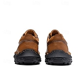 cheap Men&#039;s Sneakers-Men&#039;s Brown Faux Leather Casual Shoes with Handcrafted Stitching and Durable Rubber Sole for Outdoor Activities